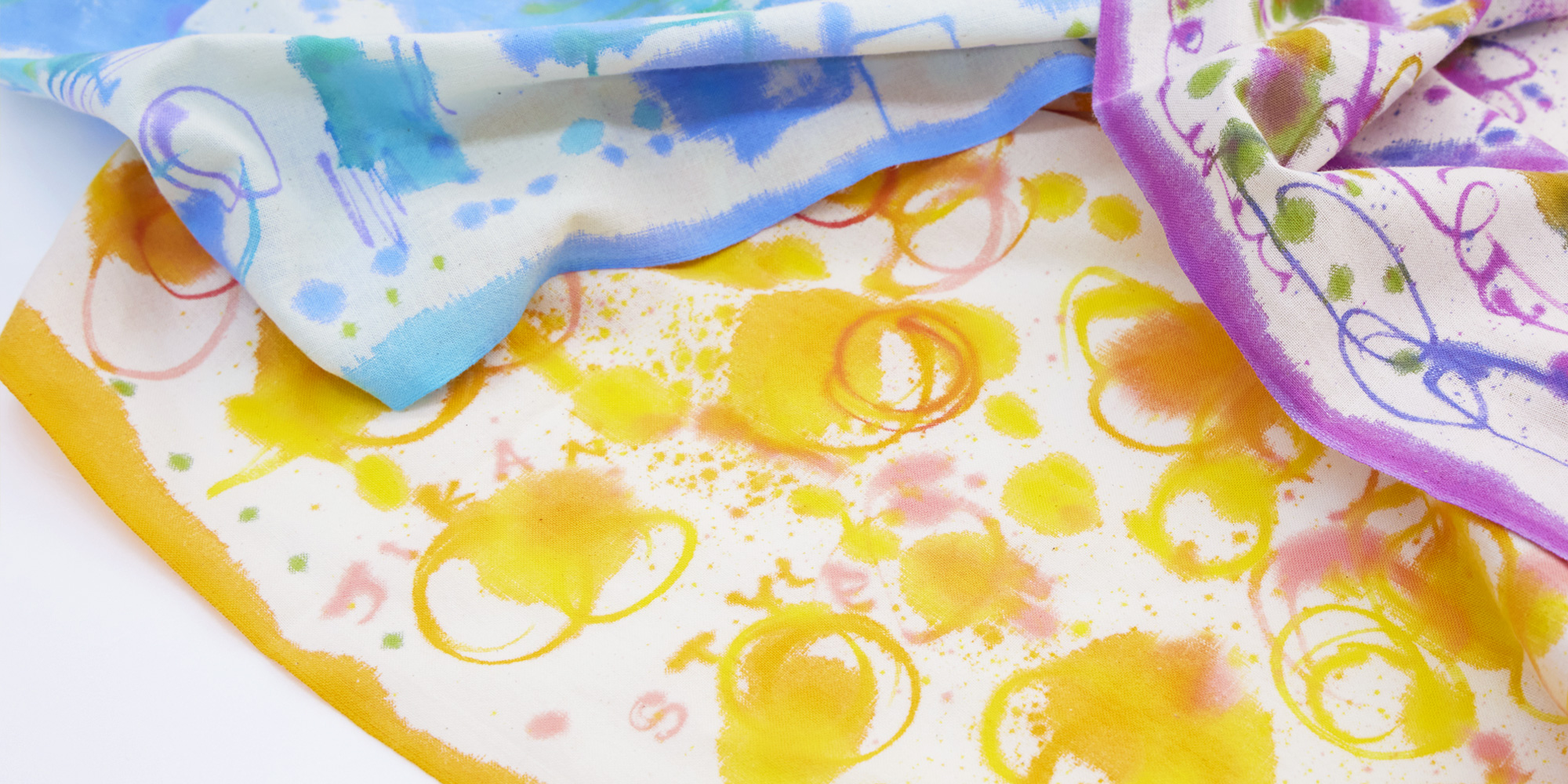 伊勢木綿の手描き染め手ぬぐい